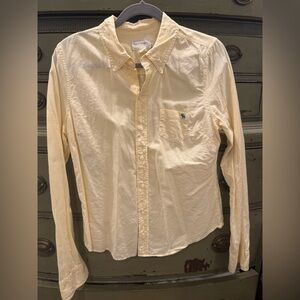 Abercrombie & Fitch Butter Yellow Button Up Large